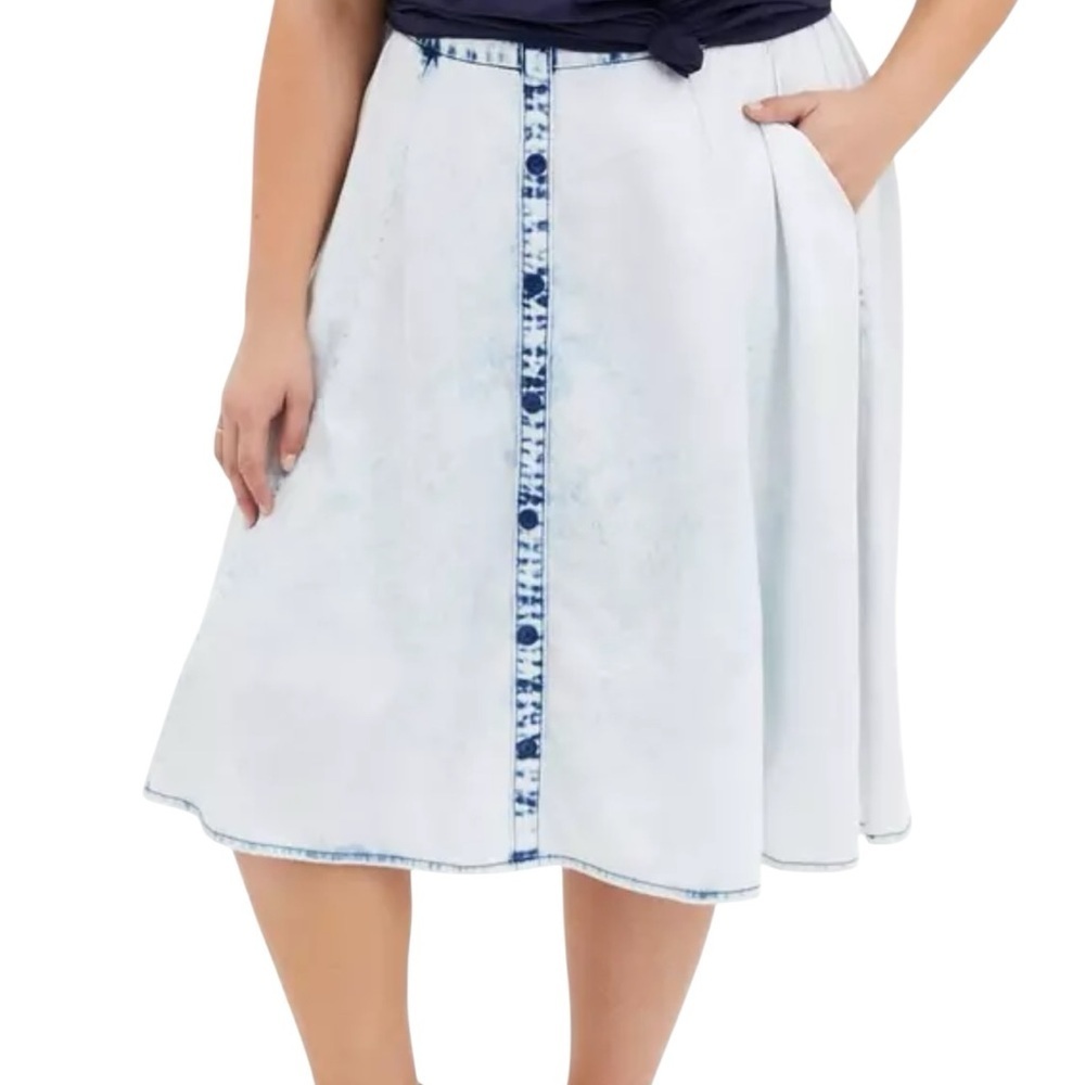 Torrid Acid Denim Button Skirt